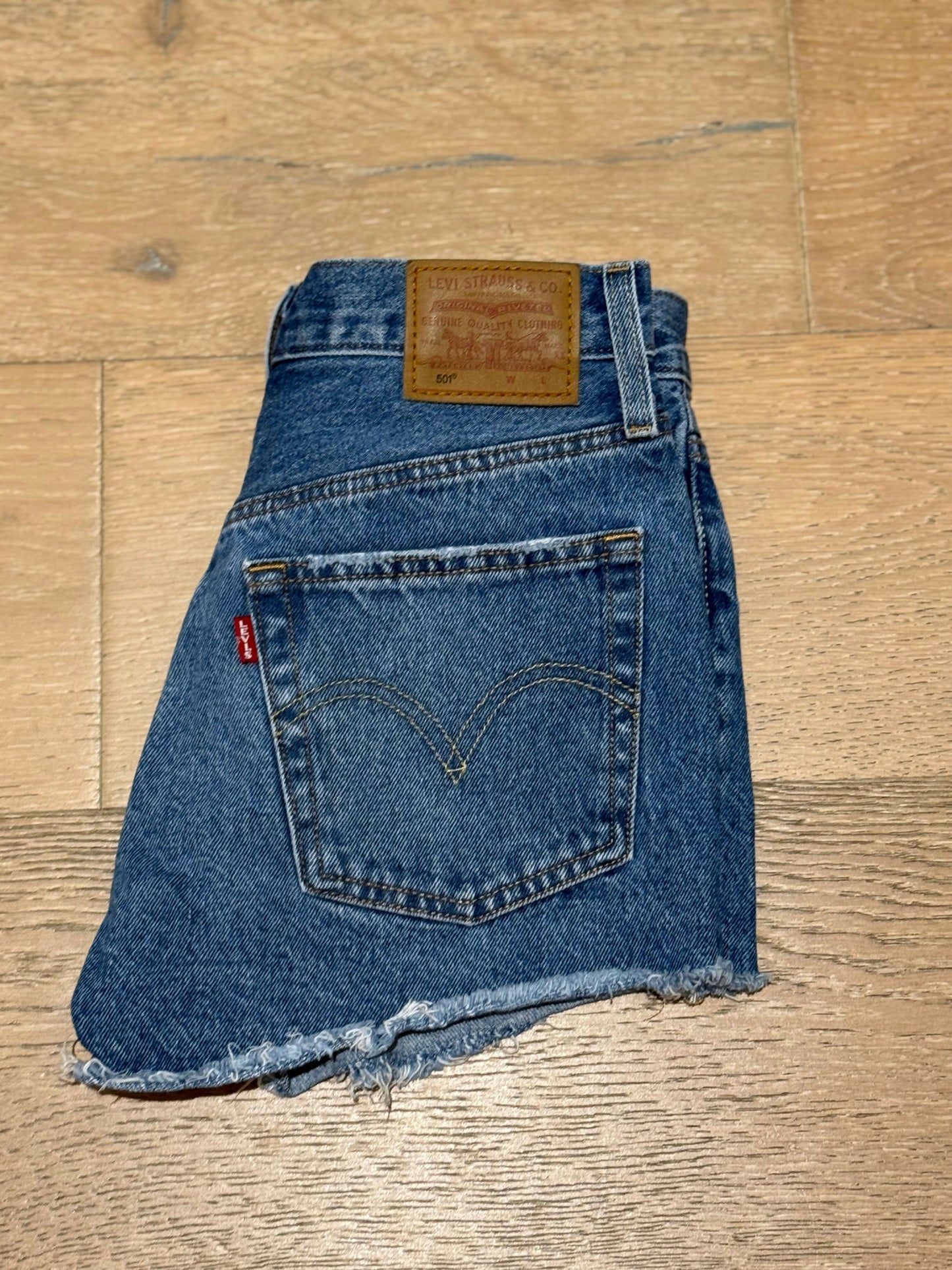 Dark Wash Distressed Denim Shorts