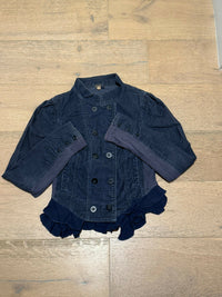 Ruffled Dark Denim Jacket