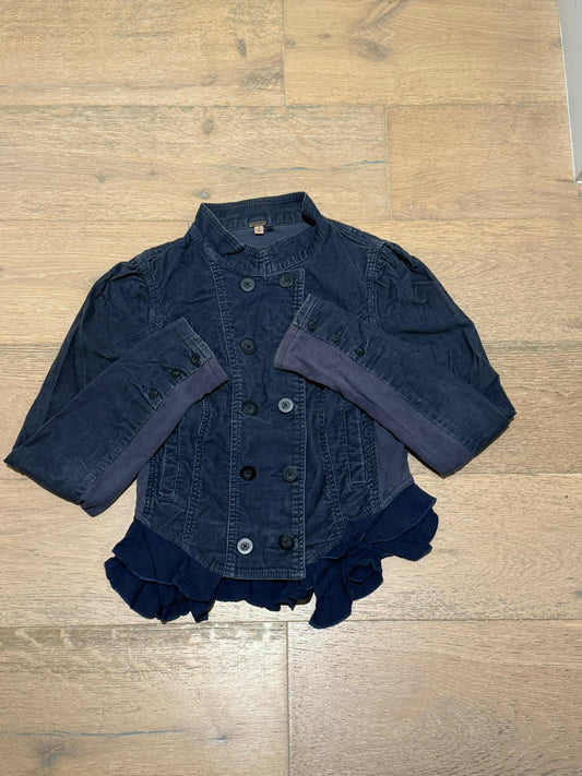 Ruffled Dark Denim Jacket