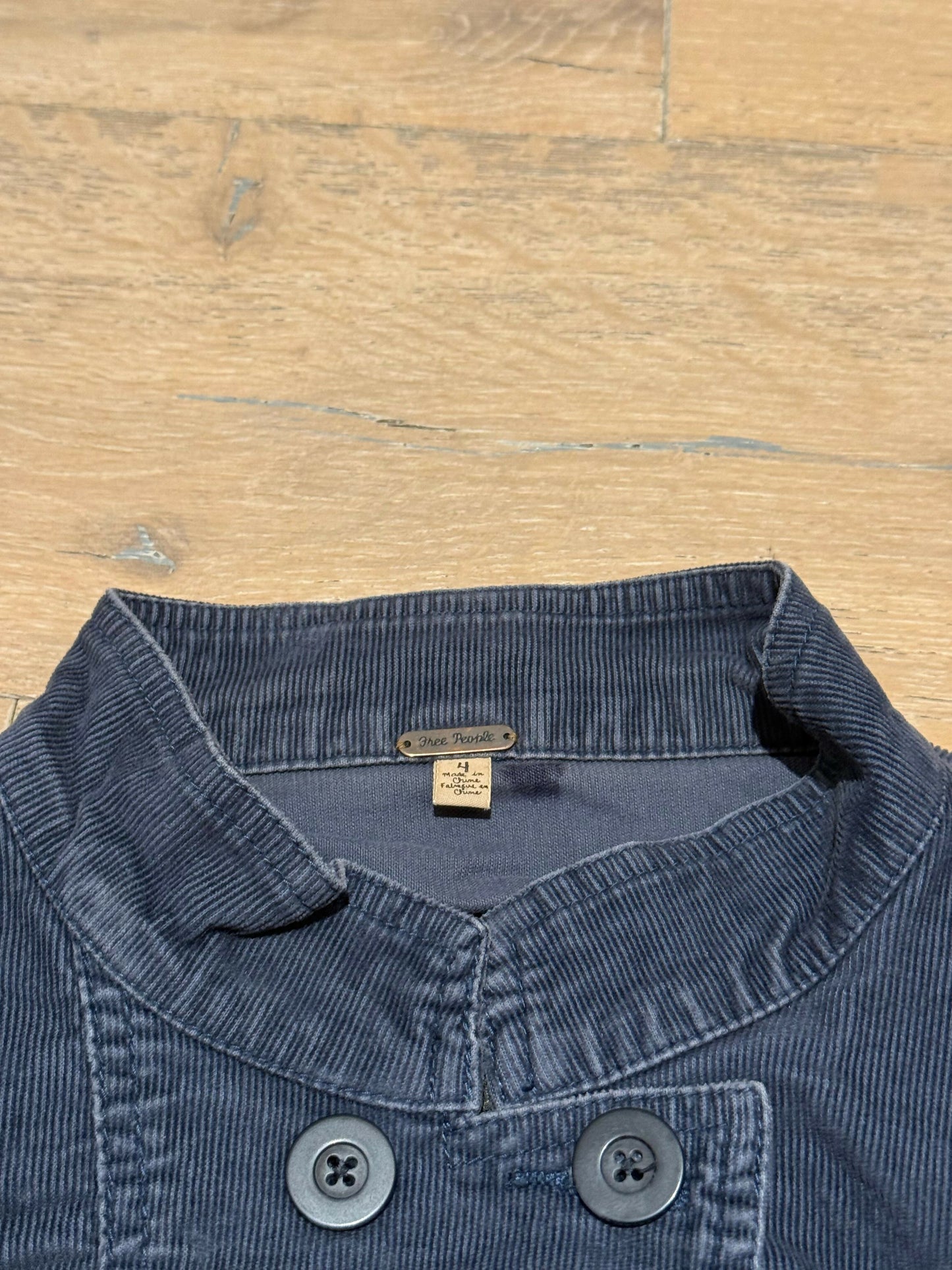 Ruffled Dark Denim Jacket