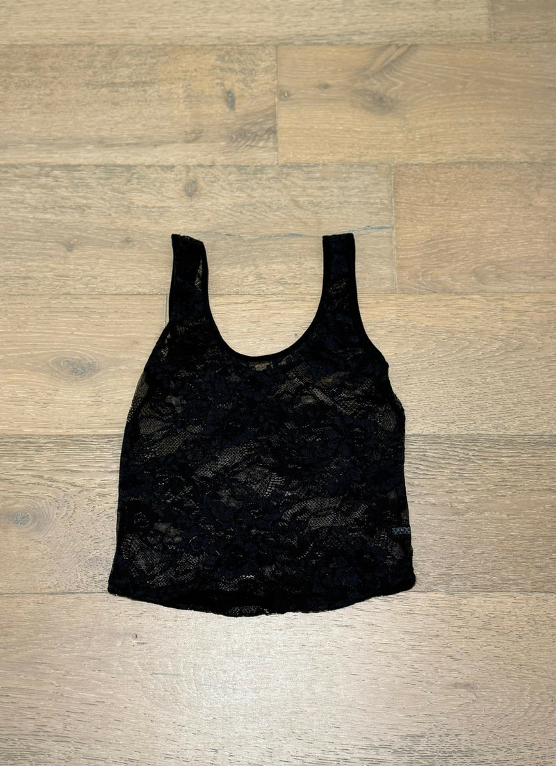 Black Lace Crop Top