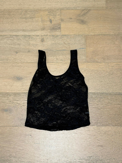 Black Lace Crop Top