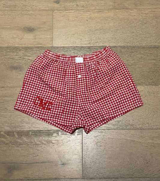 Red Gingham Lounge Shorts