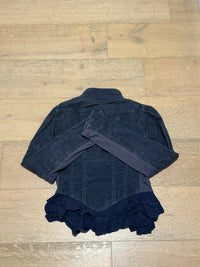 Ruffled Dark Denim Jacket